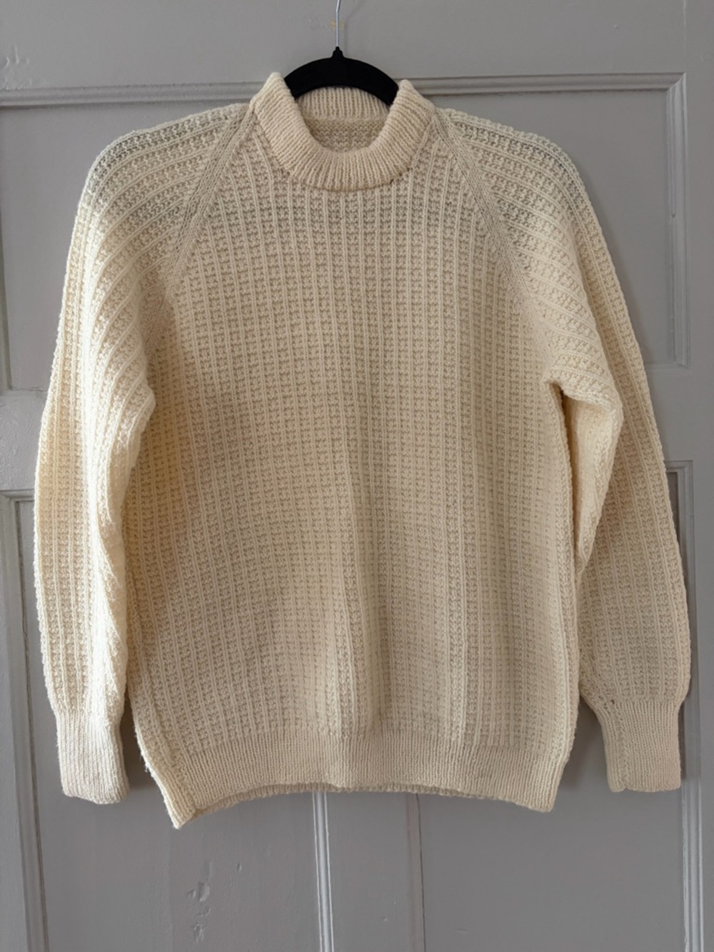 Vintage Hand Knit Cream Crewneck Sweater